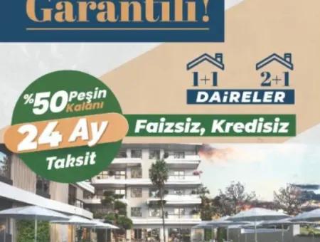 1+1 Und 2+1 Wohnungen Zum Verkauf In Didim 50% Im Voraus, Rest 24 Monate Ratenzahlung