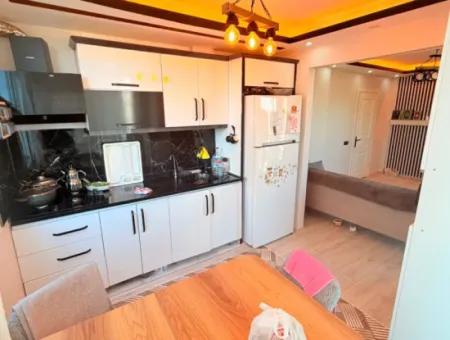1 1 Separate Küche Mit Blick Auf Wohnung Zum Verkauf Im Didim Cumhuriyet-Bezirk!