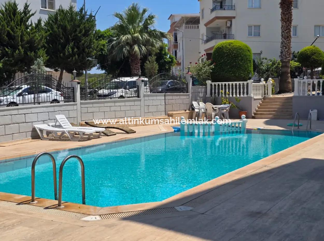 Unmissable Opportunity In Altinkum 2 1 Apartment! Walking Distance To The Beach | In A Complex With A Pool | Fully Furnished | No Cost | Ground Floor