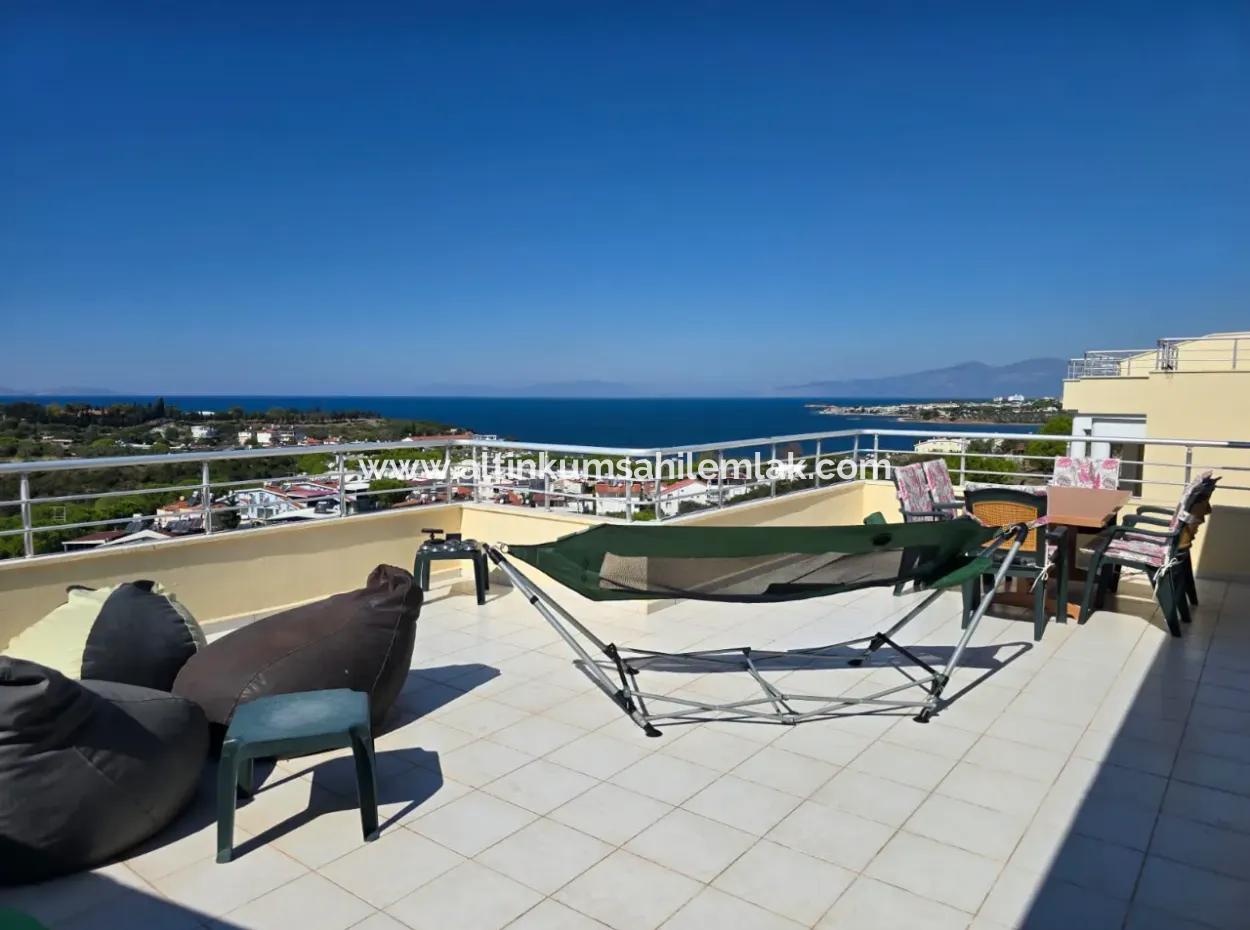 Sea View 3 Bedroom Duplex For Sale In Royal Blue Complex In Mavişehir Didim