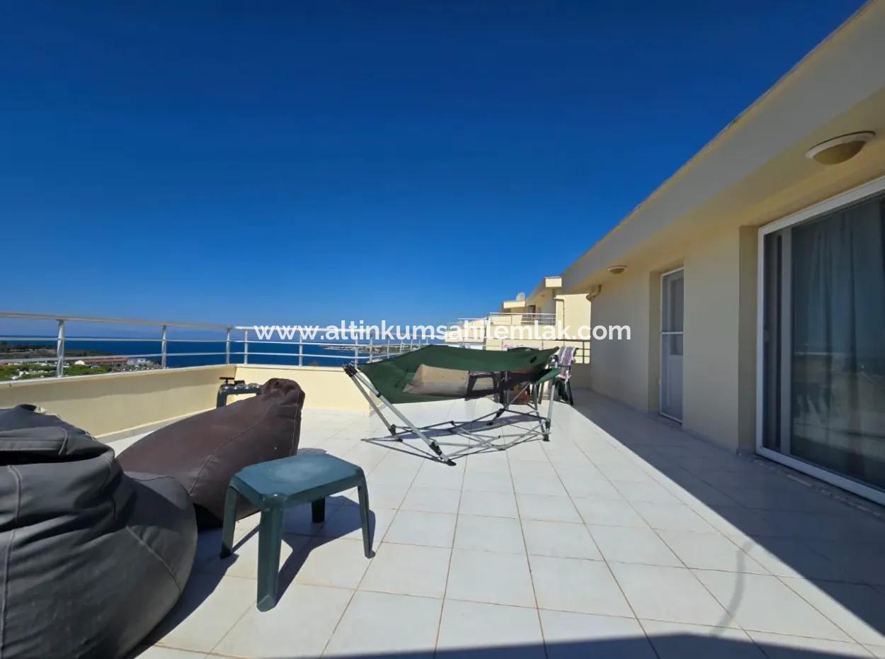 Sea View 3 Bedroom Duplex For Sale In Royal Blue Complex In Mavişehir Didim