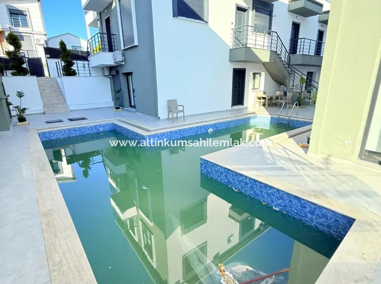 3 1 Furnished Villa For Sale In Aydın Didim Hisar, Corner Pool, Close To The Sea