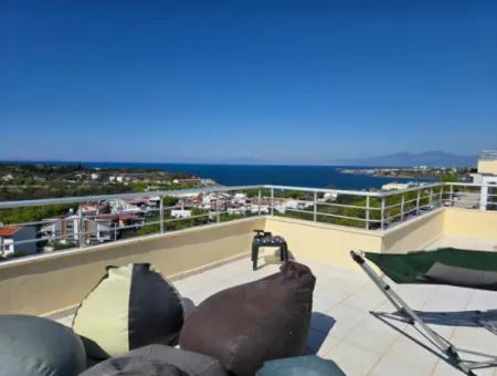 Sea View 3 Bedroom Duplex For Sale In Royal Blue Complex In Mavişehir Didim