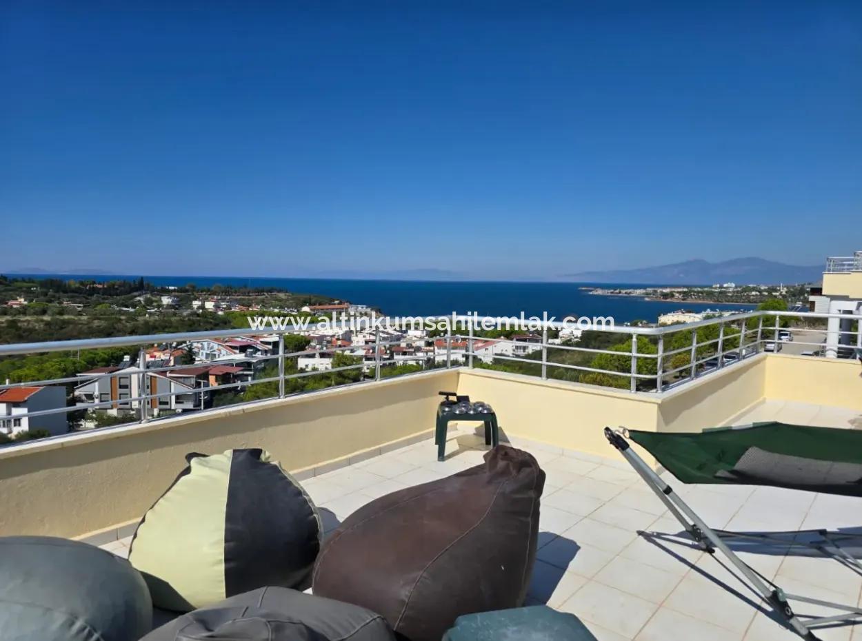 Didim Royal Blue Sitesinde Satılık 3+1 Deniz Manzaralı Mobilyalı Dubleks