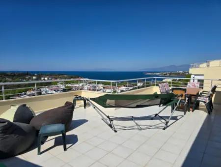 Didim Royal Blue Sitesinde Satılık 3+1 Deniz Manzaralı Mobilyalı Dubleks